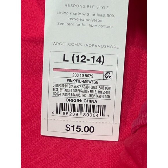 Shade & Shore - Women's High Waisted Tie Side Bikini Bottom - Pink - Large(12-14 - Picture 4 of 8